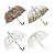 Зонт-трость женский, металл, пластик, ПВХ, 60 см, 8 спиц, 4 дизайна, RST915A 302-341